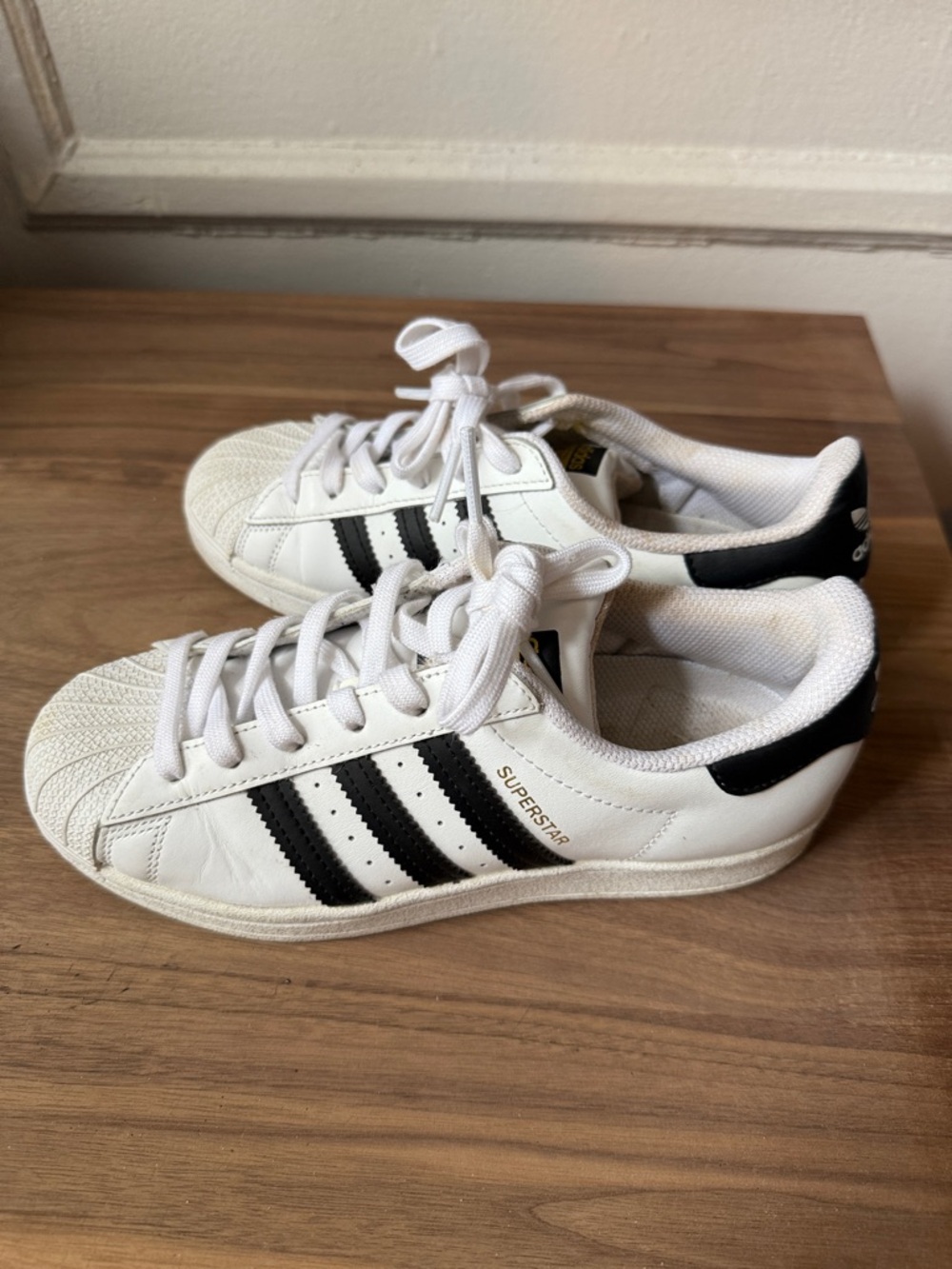 adidas womens Superstar Sneakers - White with Black Accents